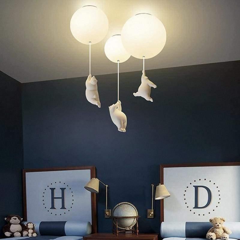 Lampe plafond enfant suspendue LED maison et ballons - Comptoir des Lampes