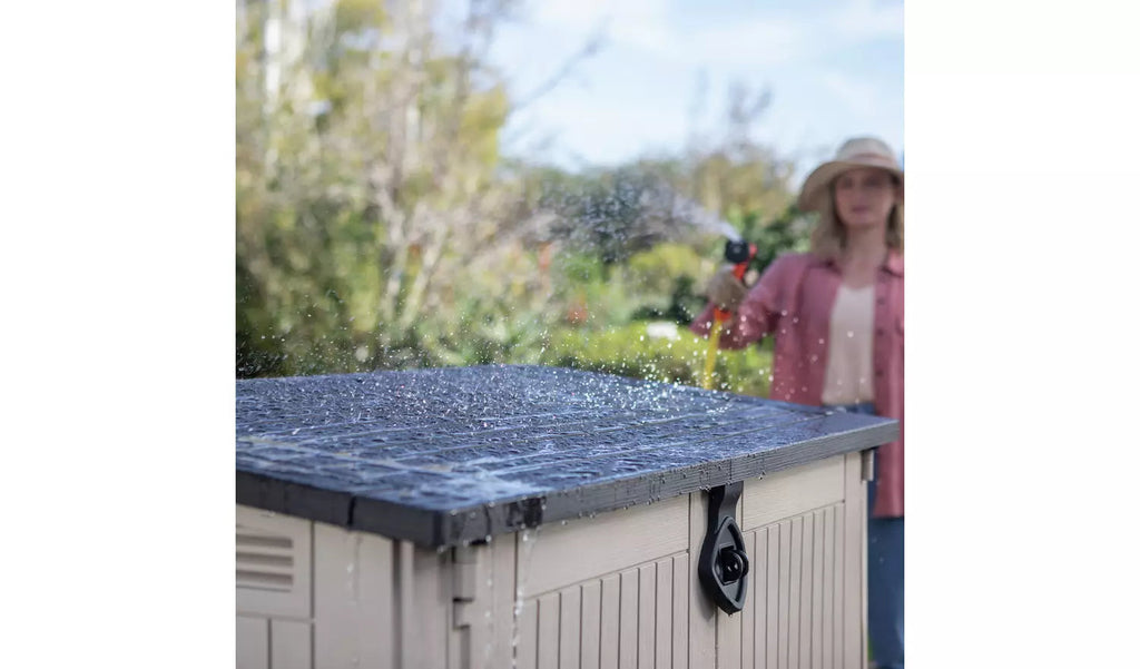 Keter Store-It-Out Midi 880L Plastic Garden Storage – Beige & Brown £74.99