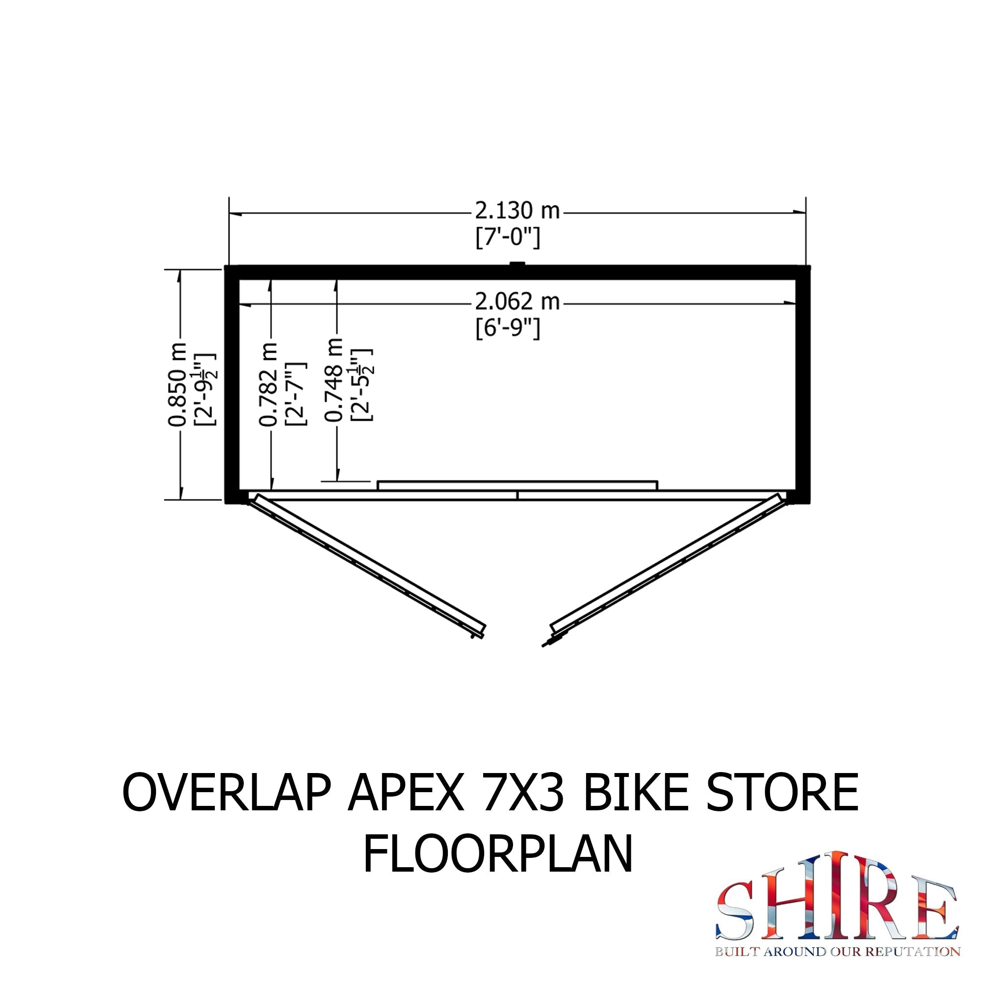 Shire Overlap 7ft x 3ft Apex Bike Store