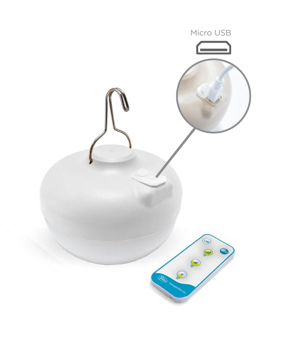 Lampadaire rechargeable avec abat jour SANTORINI - Design Méditerranéen - Extérieur et Intérieur