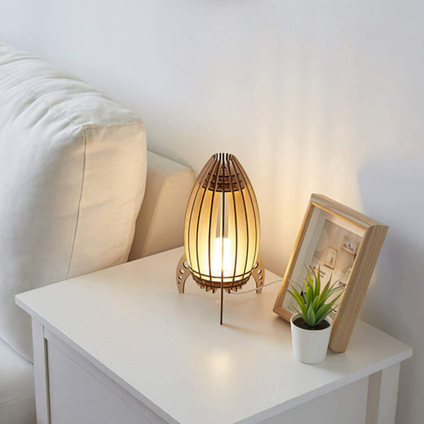 BESTA - Lampe De Chevet Moderne En Bambou Et Rotin - Lampe De