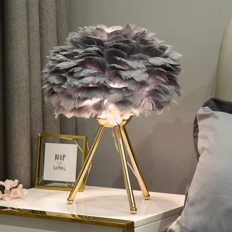 lampe-de-chevet-plume-gris