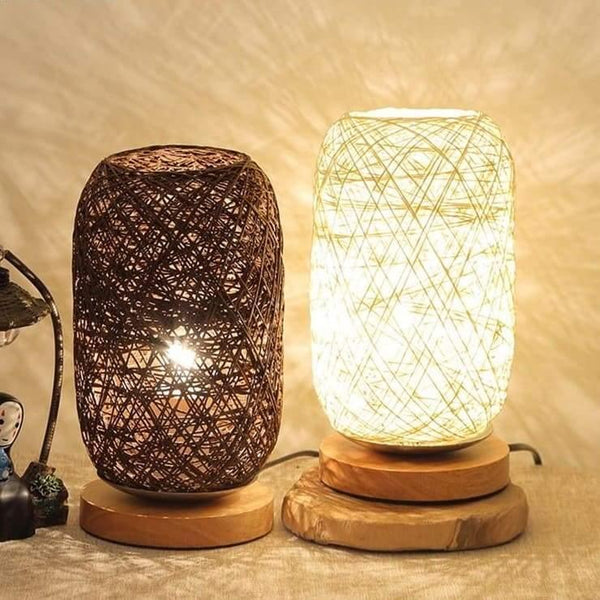 ATopoler Lampe de Chevet en Rotin Lampe de Table en Rotin Lumière